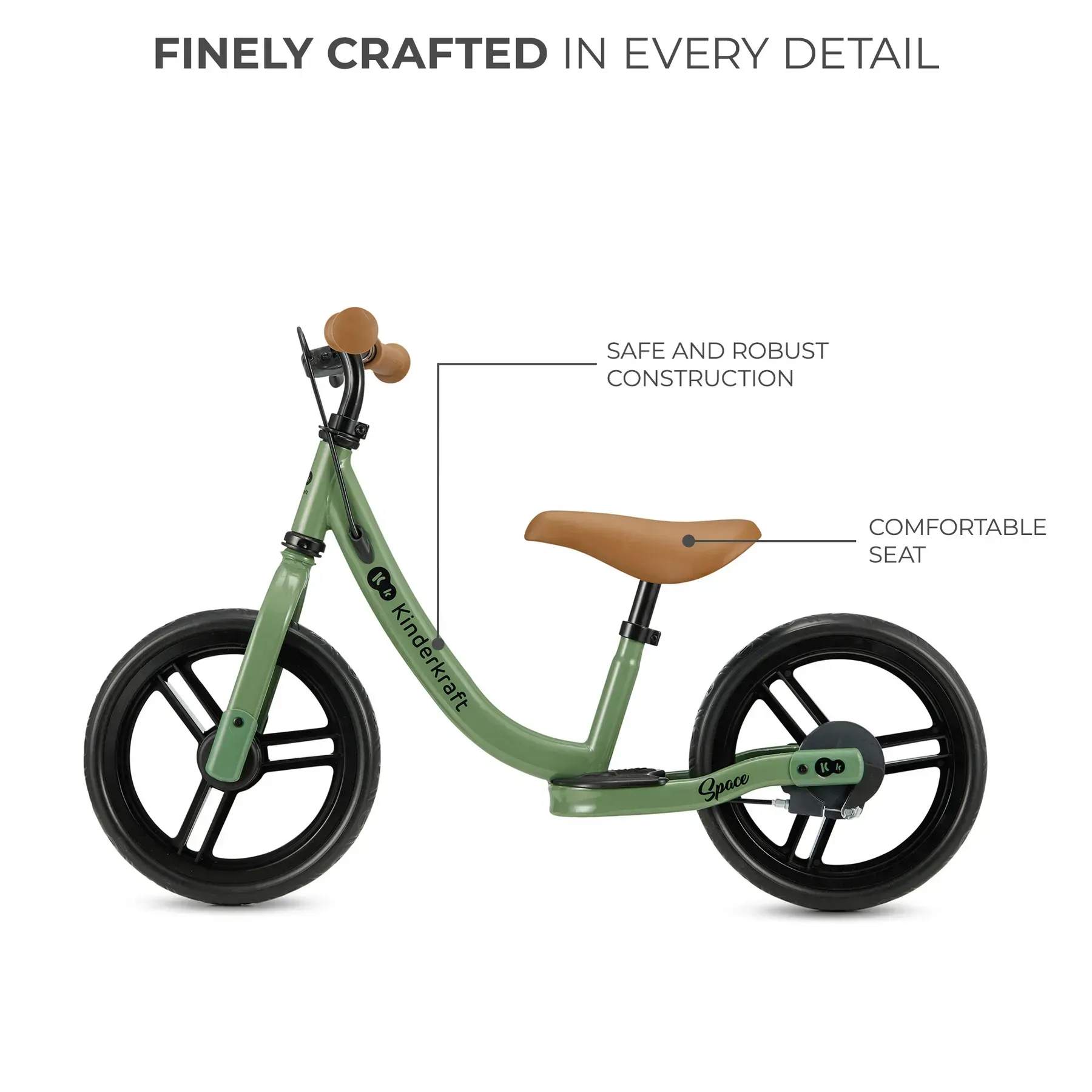 Біговел 12" Kinderkraft Space Light Green фото 2