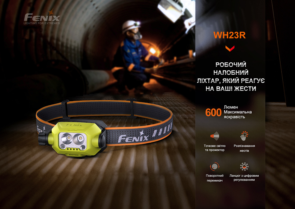 Фонарь налобный Fenix WH23R, бесконтактный датчик фото 3
