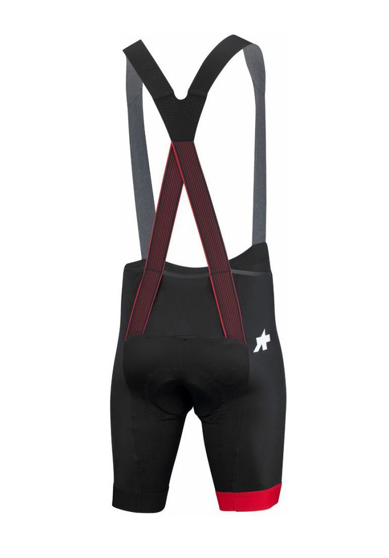 Велотруси ASSOS Equipe RS Bib, на лямках, чоловічі, чорні з червоним, L фото 2