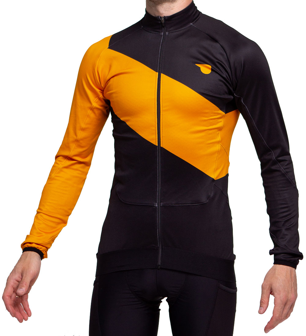 Джерси Pride Adventure warm, с длин. рукавом, утепленное, мужское, черно-оранжевое, XS фото 