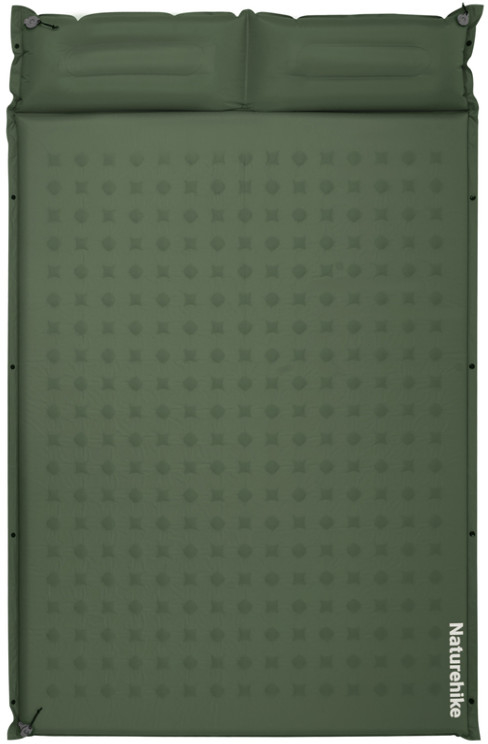 Коврик самонадувной Naturehike CNK2550WS025, с подушкой, 200x130x3 см, зеленый фото 