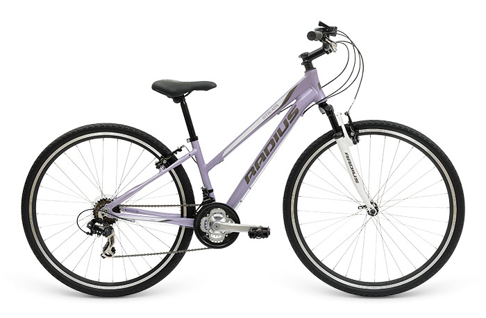 Велосипед 28" Radius Strata AL Ladies рама - 15" Gloss Lavender / Gloss White / Gloss Charcoal фото 