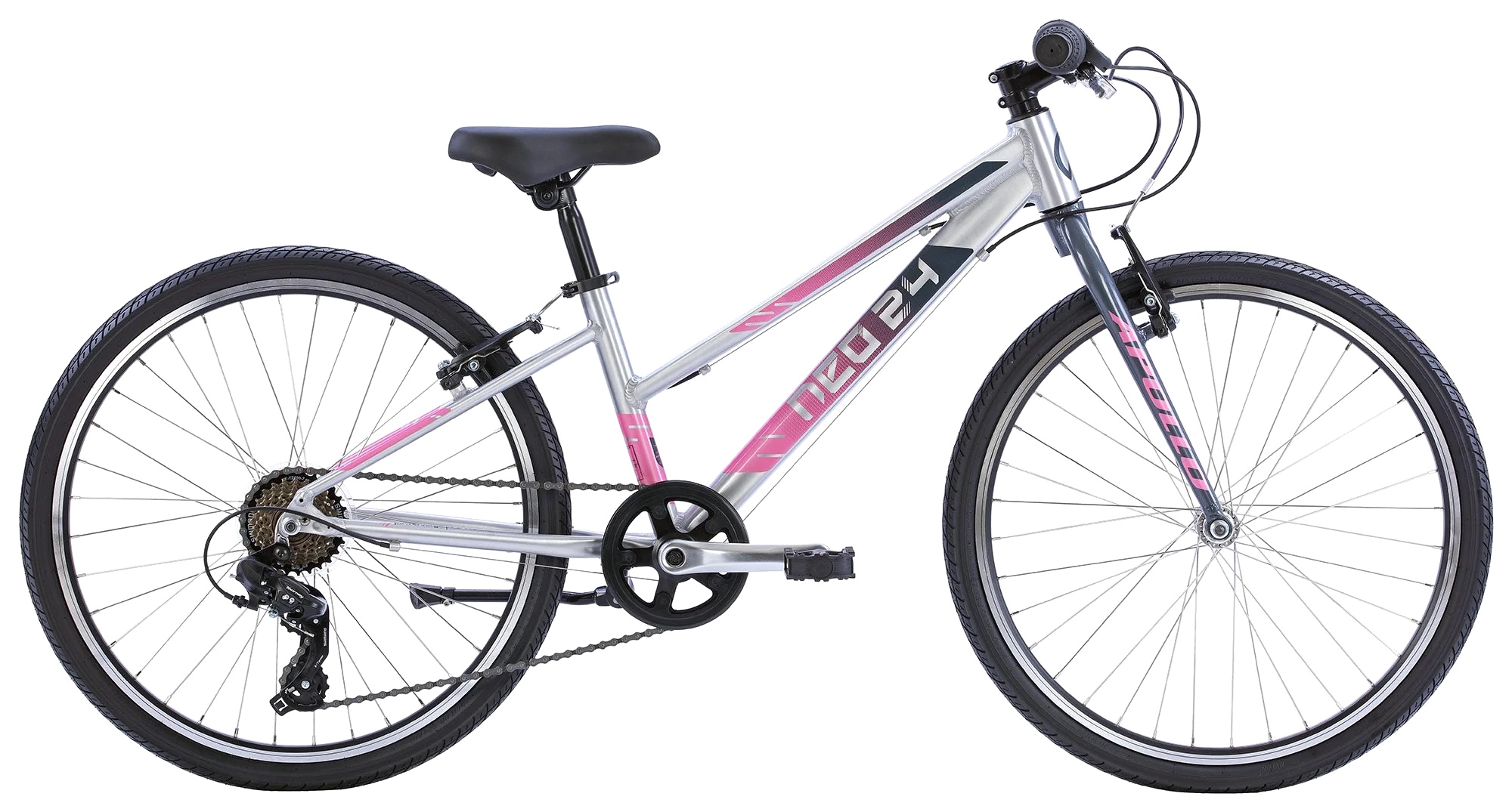 Велосипед 24" Apollo NEO 7s girls Brushed Alloy / Charcoal / Pink Fade фото 