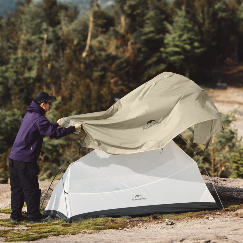 Палатка двухместная Naturehike Cloud Up Pro CNK2350WS020, песочная фото 10