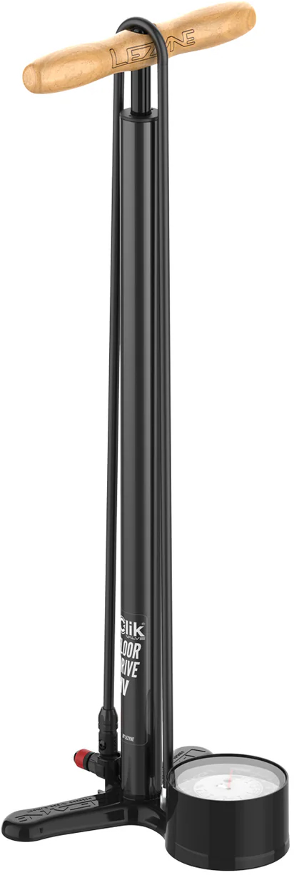 Насос напольный Lezyne CLIK FLOOR DRIVE HV, с манометром 3,5", 100psi, черный фото 