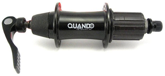 Втулка задн. Quando KT-AR8R під V-brake 36H QR 145mm, кас., 8,9 шв., Під ексцентрик алюмін чорна фото 