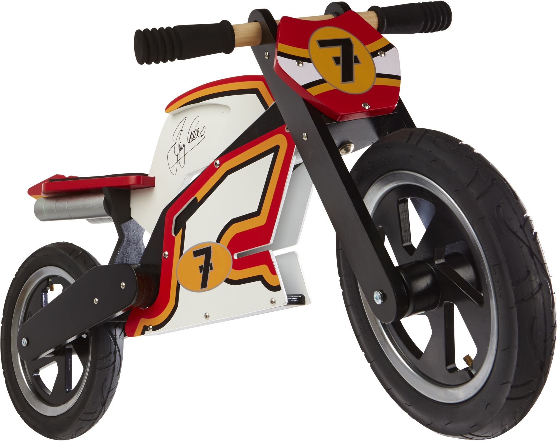 Беговел 12" Kiddimoto Heroes деревянный, с автографом Barry Sheene фото 
