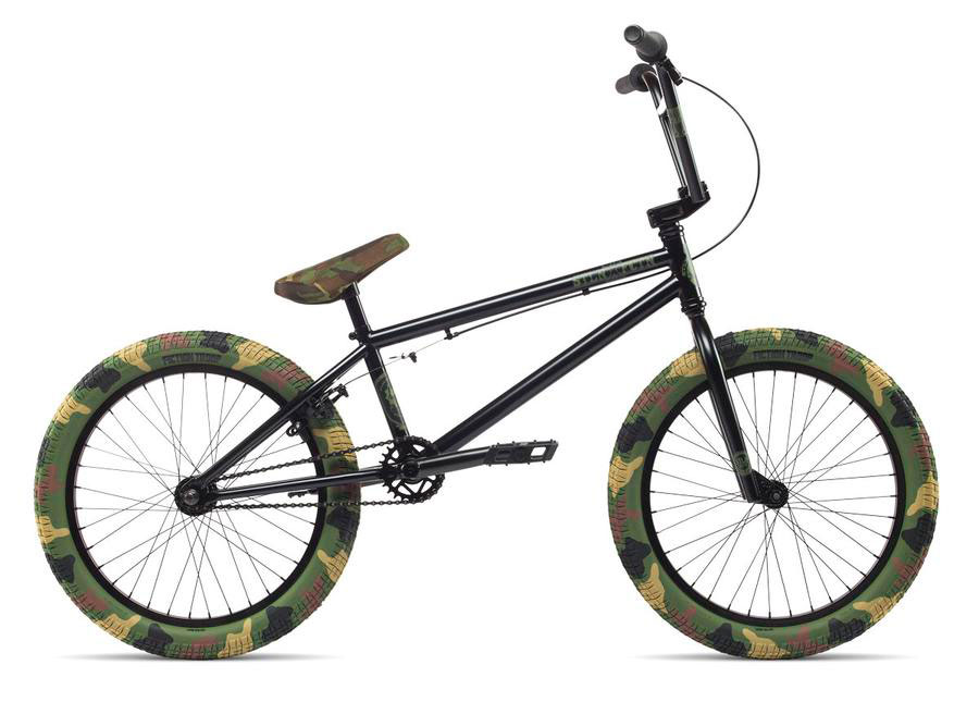 Велосипед 20" Stolen STLN-X-FCTN COLLABORATION 1 рама - 20.25" matte black w/jungle camo tires (черный матовый) 2018 фото 1