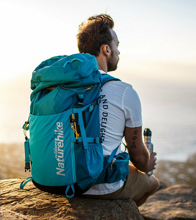 Рюкзак Naturehike NH18Y045-Q, 45 л, блакитний фото 4