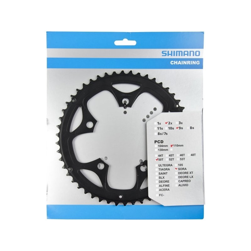 Звезда к шатуну Shimano FC-3550 SORA, 50 зуб.чёрный (5-лапка) фото 