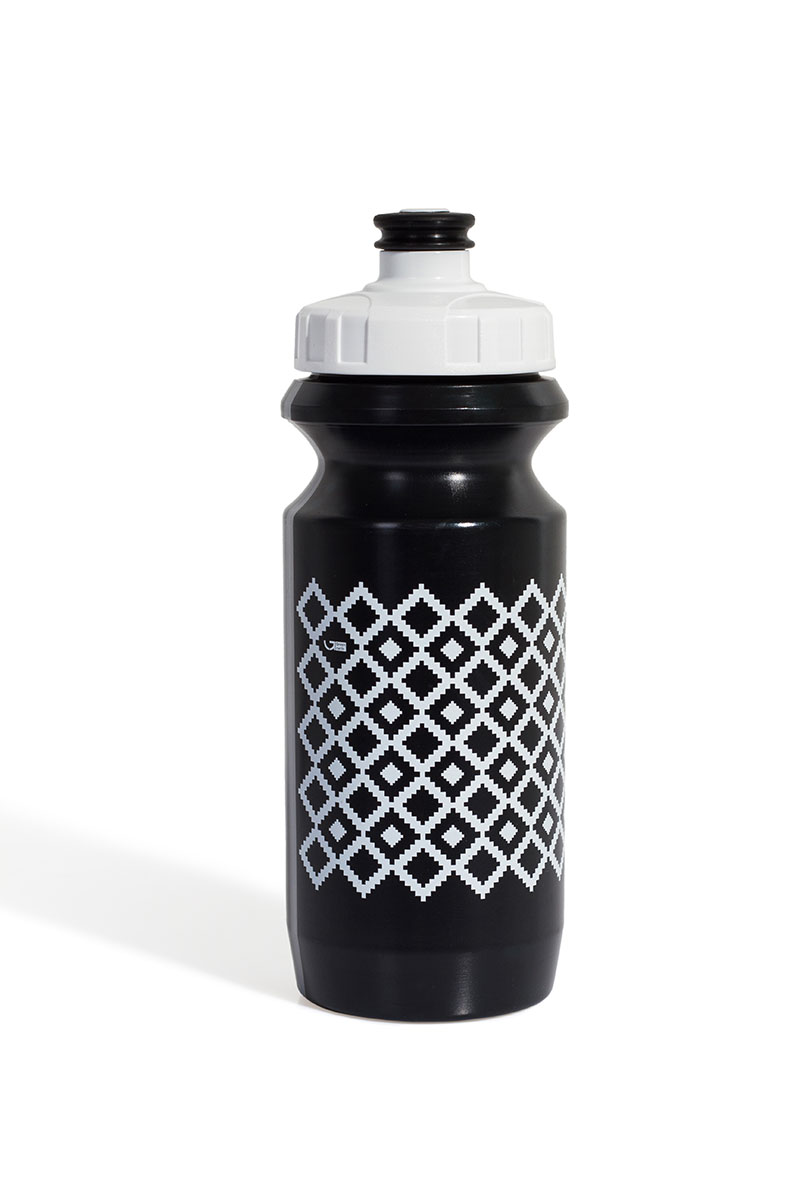 Фляга 0,6 Green Cycle GBT-512M Орнамент с Big Flow valve, LDPE black nipple/ white matt cap/ black bottle фото 
