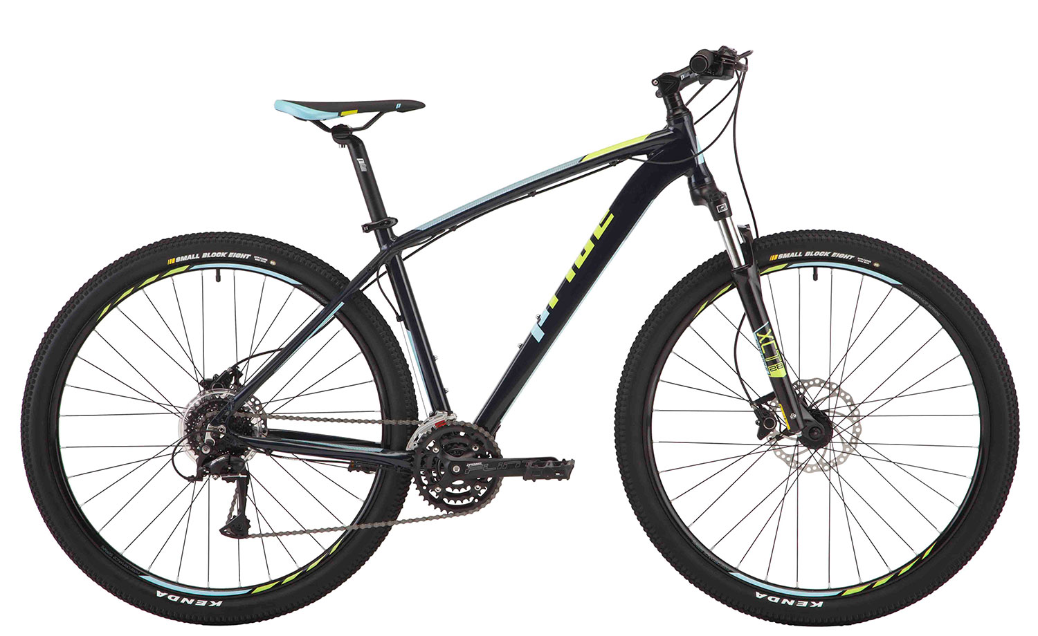 Велосипед 29" Pride REBEL 9.3 рама - 21" тёмно-синий/лайм/голубой 2017 фото 