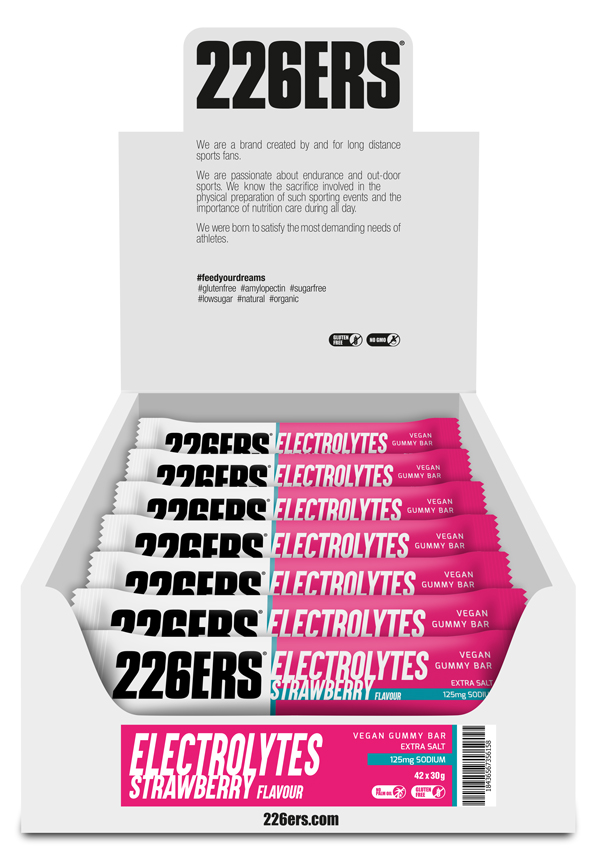 Батончик-желе 226ERS Vegan Gummy Electrolytes клубника 30г 42шт/уп 1260г фото 