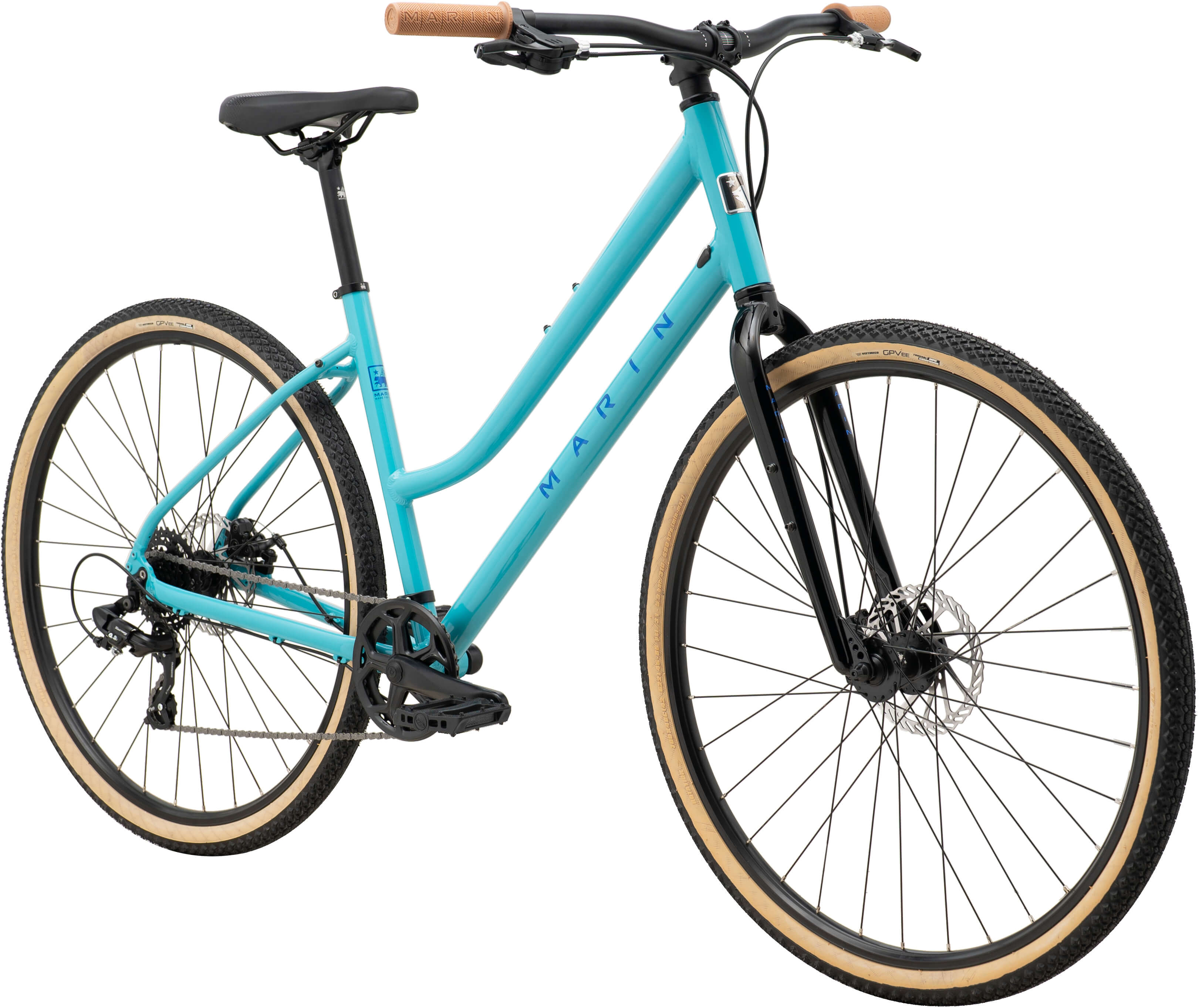 Велосипед 28" Marin Kentfield 1 ST рама - M 2024 Gloss Light Blue/Black/Brown фото 2