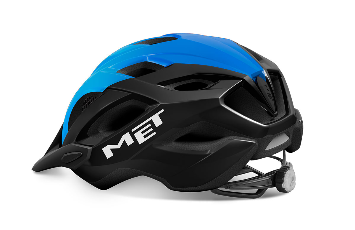 Шлем Met CROSSOVER CE размер XL (60-64), black cyan glossy, черно-синий гянцевый фото 3