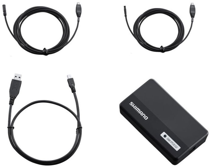 Пристрій Shimano SM-PCE02 E-tube для налаштування Di2. Кабелі в комплекті: USBX1, SM-PCE1, SD50, SD300 фото 