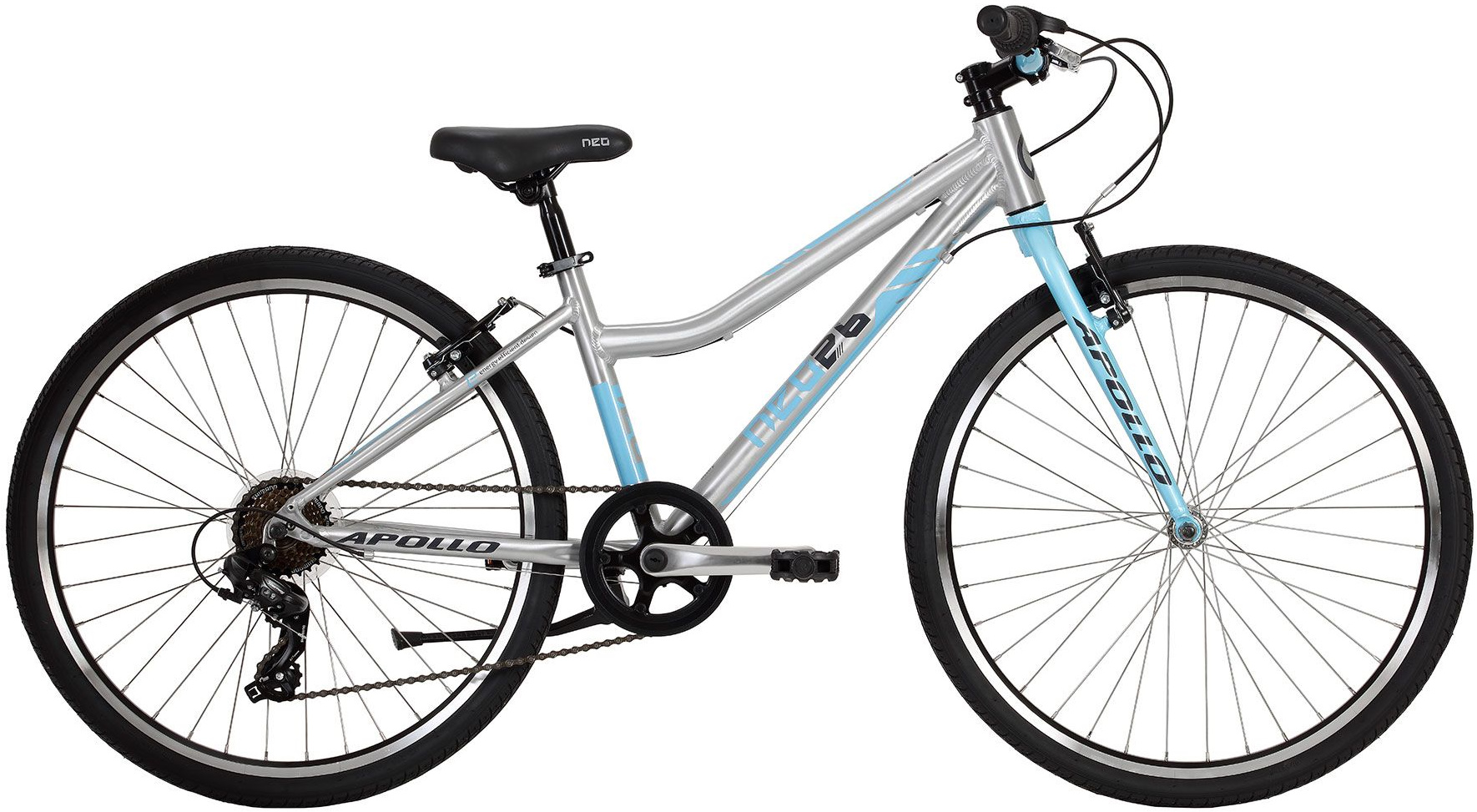 Велосипед 26" Apollo NEO 7s girls Brushed Alloy/Sky Blue/Charcoal фото 