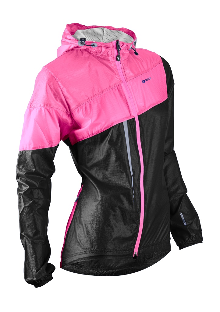Куртка Sugoi RUN FOR COVER, женская, black/super pink черно-розовая, M фото 