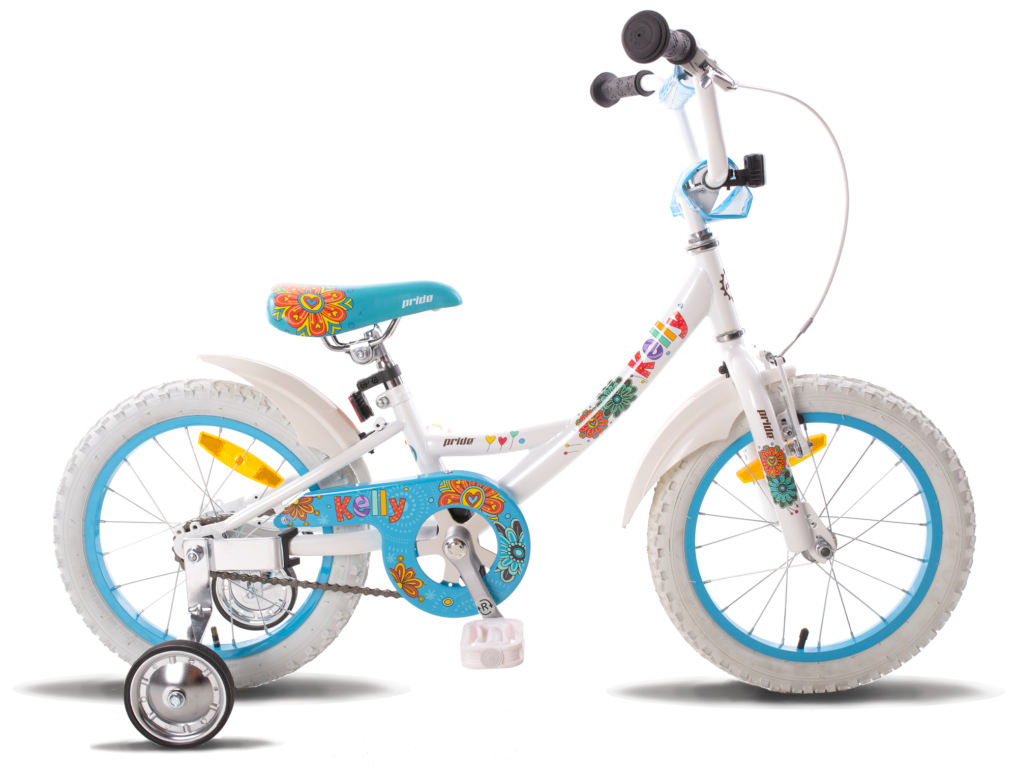 Велосипед 16" Pride KELLY бело-голубой глянцевый 2015 фото 