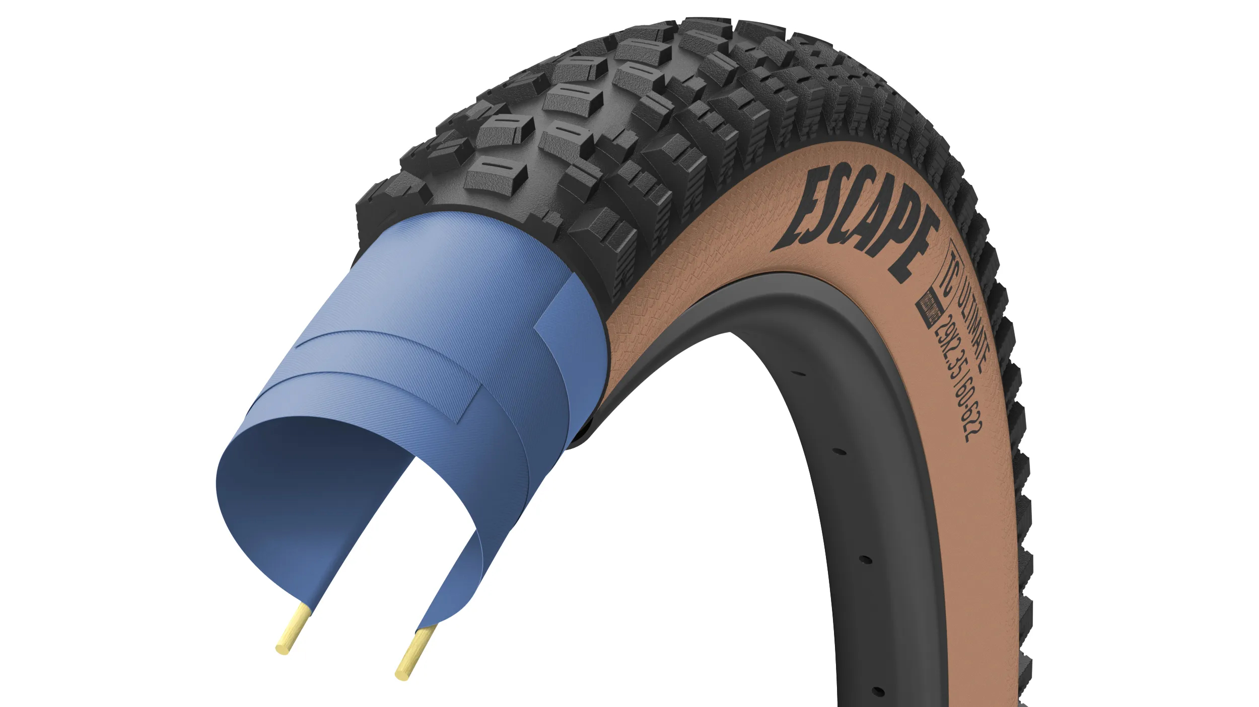Покрышка 29x2.35 (60-622) GoodYear ESCAPE tubeless complete, folding, black/tan, 120tpi фото 