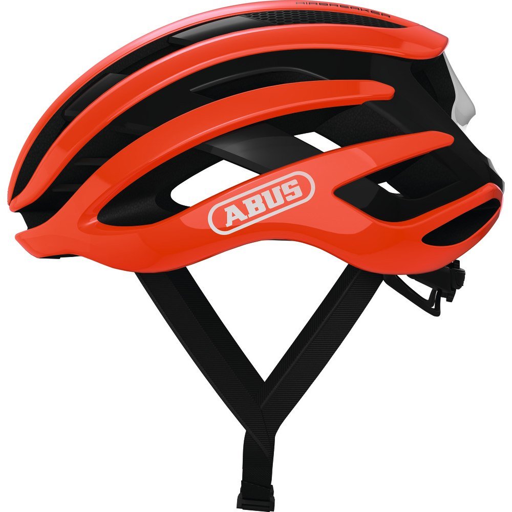 Шлем ABUS AIRBREAKER, размер L (59-61 см), Shrimp Orange, оранжево-черный