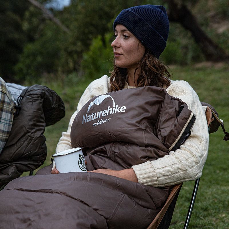 Спальный мешок Naturehike U250 NH20MSD07, правый, коричневый фото 4