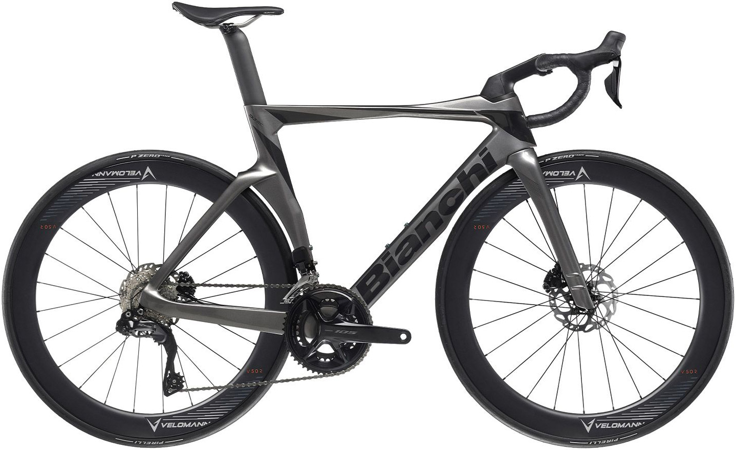 Велосипед 28" Bianchi OLTRE Comp 105 Di2 рама - 55 см Dark Grey Metal/Graphite Full Glossy A3 фото 