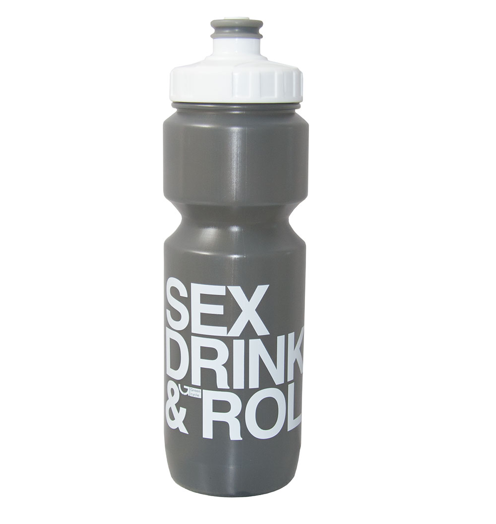 Фляга 0,8 Green Cycle Sex Drink & Roll з Big Flow valve, LDPE gray nipple / white matt cap / gray bottle фото 