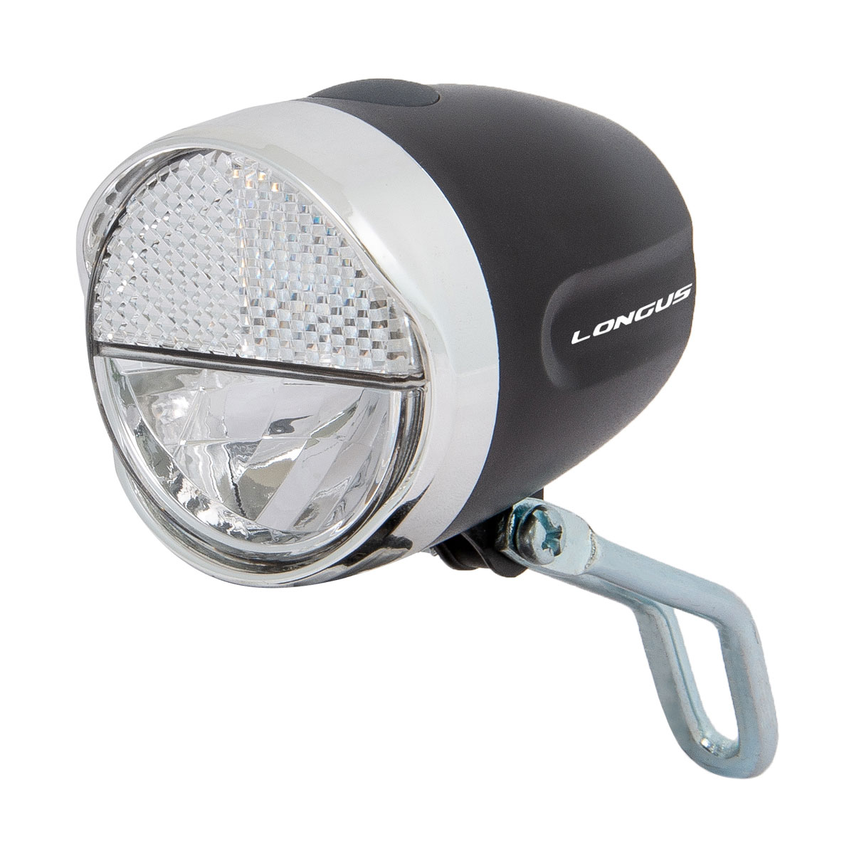 Фара передняя Longus FRONT 1W LED, 2 режима, 70lm, с крепл., черная фото 