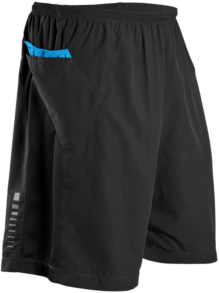 Шорты Sugoi TITAN 9", беговые, мужские, black/cyan (черно-синие), M фото 
