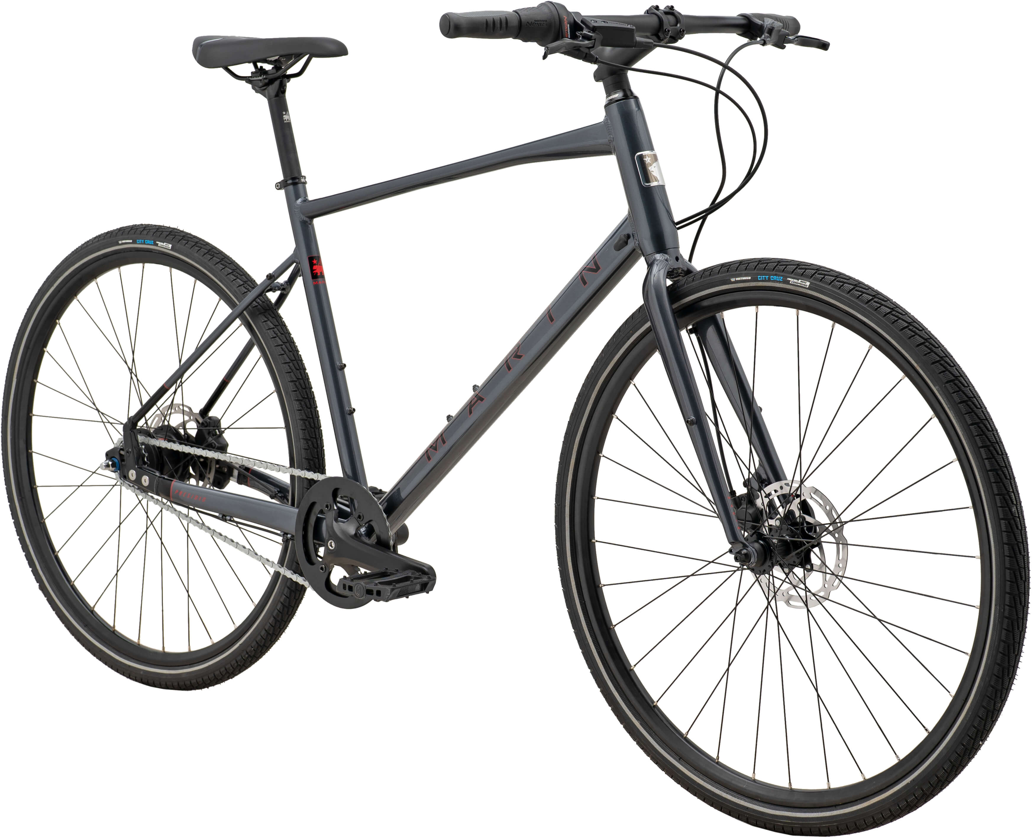 Велосипед 28" Marin Presidio 2 рама - XL 2024 Gloss Charcoal/Black/Black Red фото 2