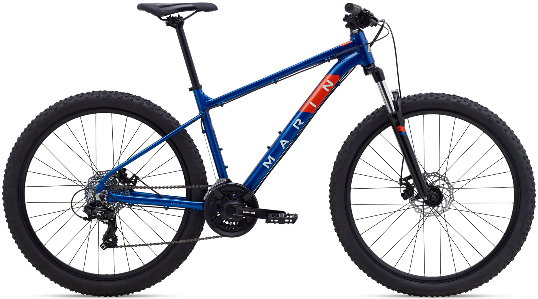 Велосипед 27,5" Marin BOLINAS RIDGE 1 рама - S 2024 Gloss Blue/Off-White/Roarange