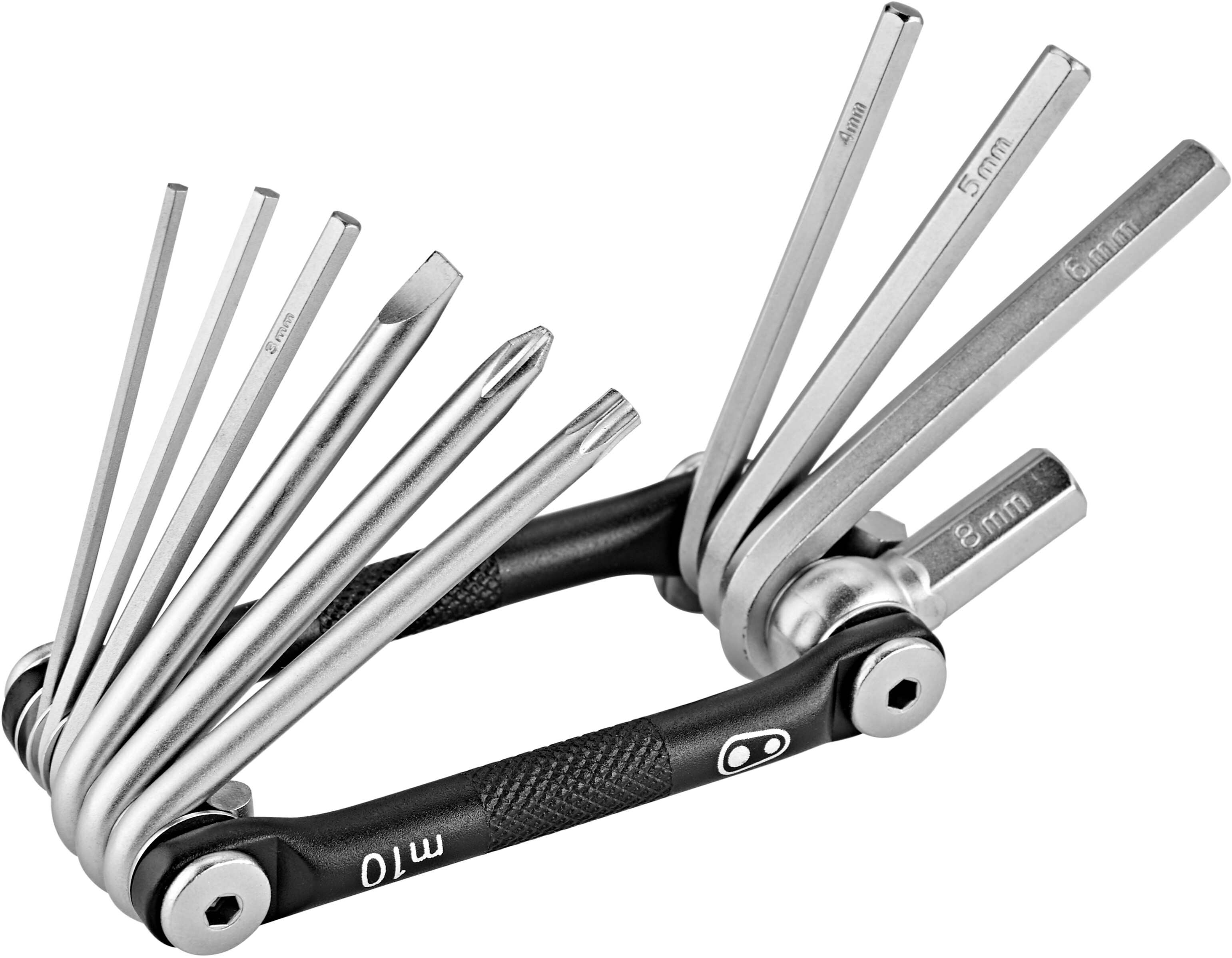 Мультитул Crankbrothers M10,  2/2.5/3/4/5/6/8мм, T25, Phillips #2, flat #2, чорний фото 