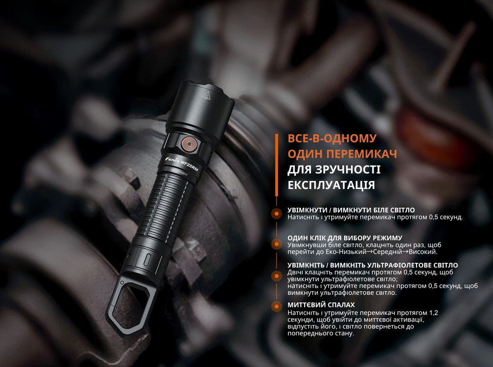 Ліхтар ручний Fenix WF25RM, магнітна зарядка фото 4
