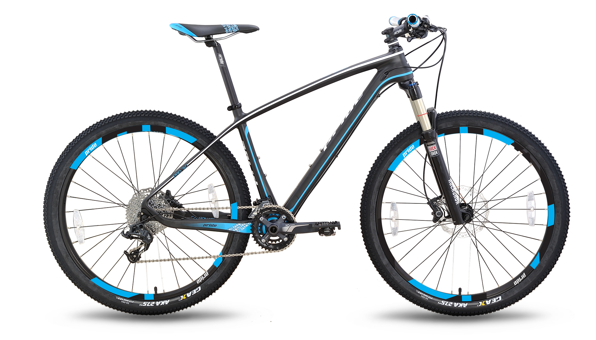 Велосипед 27,5 '' Pride XC-650 PRO 3.0 рама - 17 "чорно-синій матовий 2015 фото 