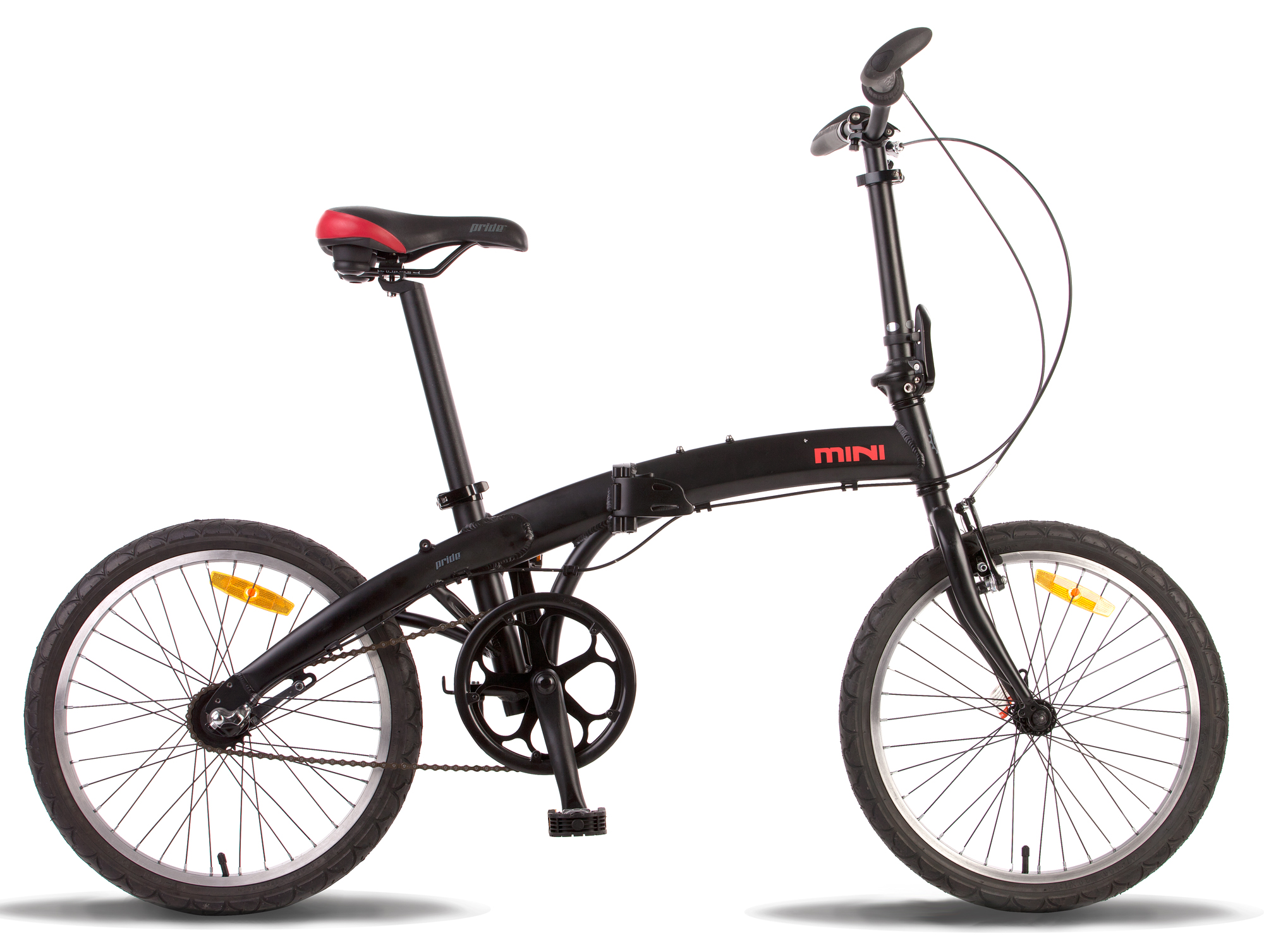 Велосипед 20" Pride MINI 3sp черно-красный матовый 2016 фото 
