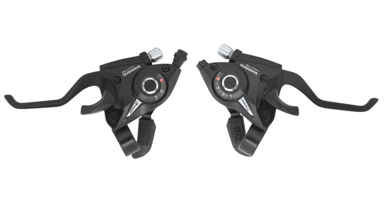Ручки переключения лев+прав Shimano ST-EF51, 3х7, моноблок, черн. фото 