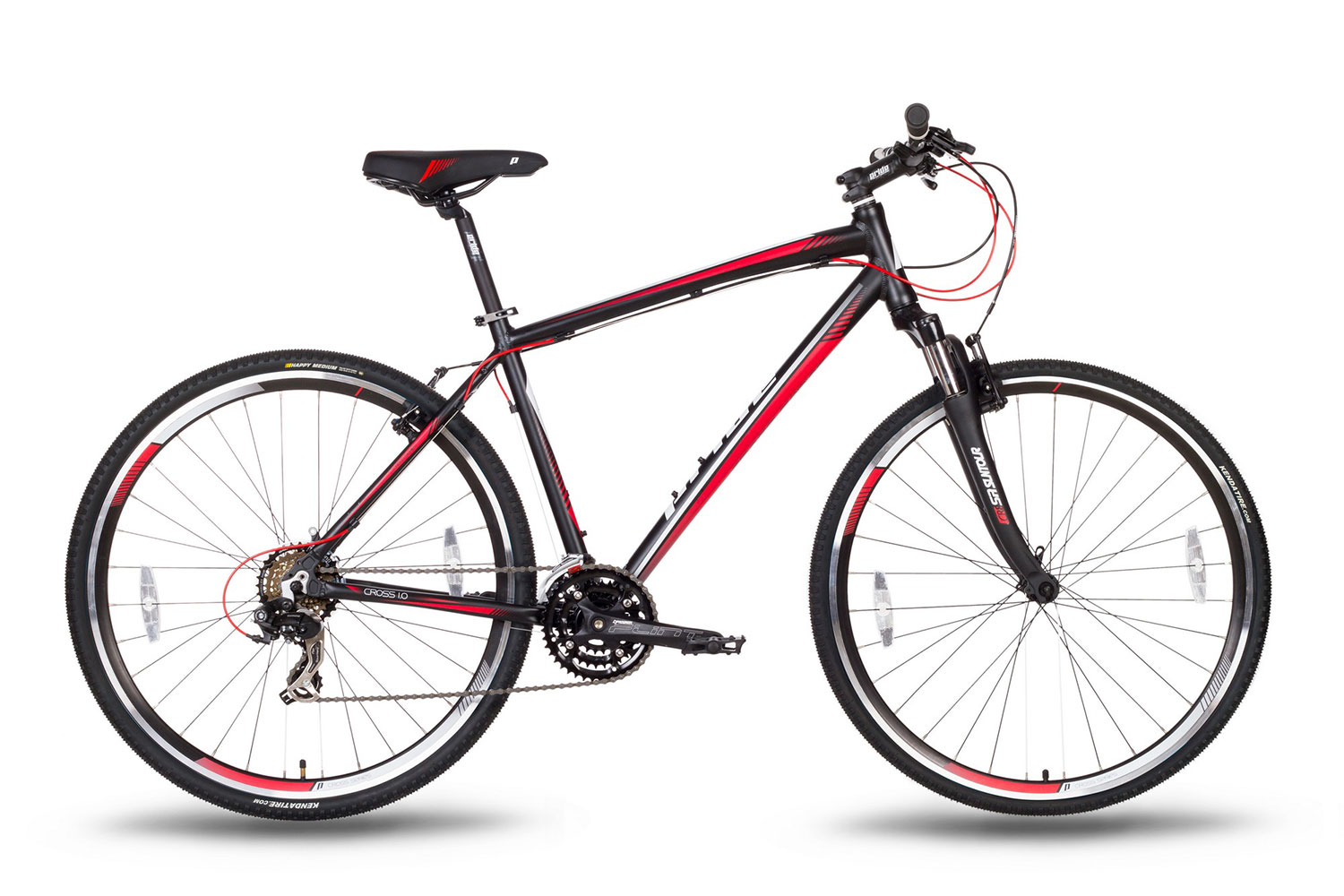 Велосипед 28 '' Pride CROSS 1.0 рама - 21 "чорно-червоний матовий 2016