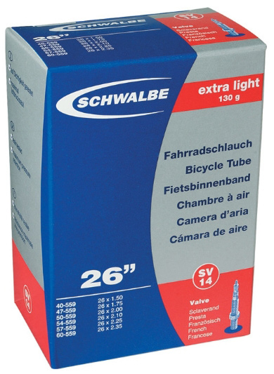 Камера 26" (40/60x559) Schwalbe SV14 60мм Extra Light EK фото 