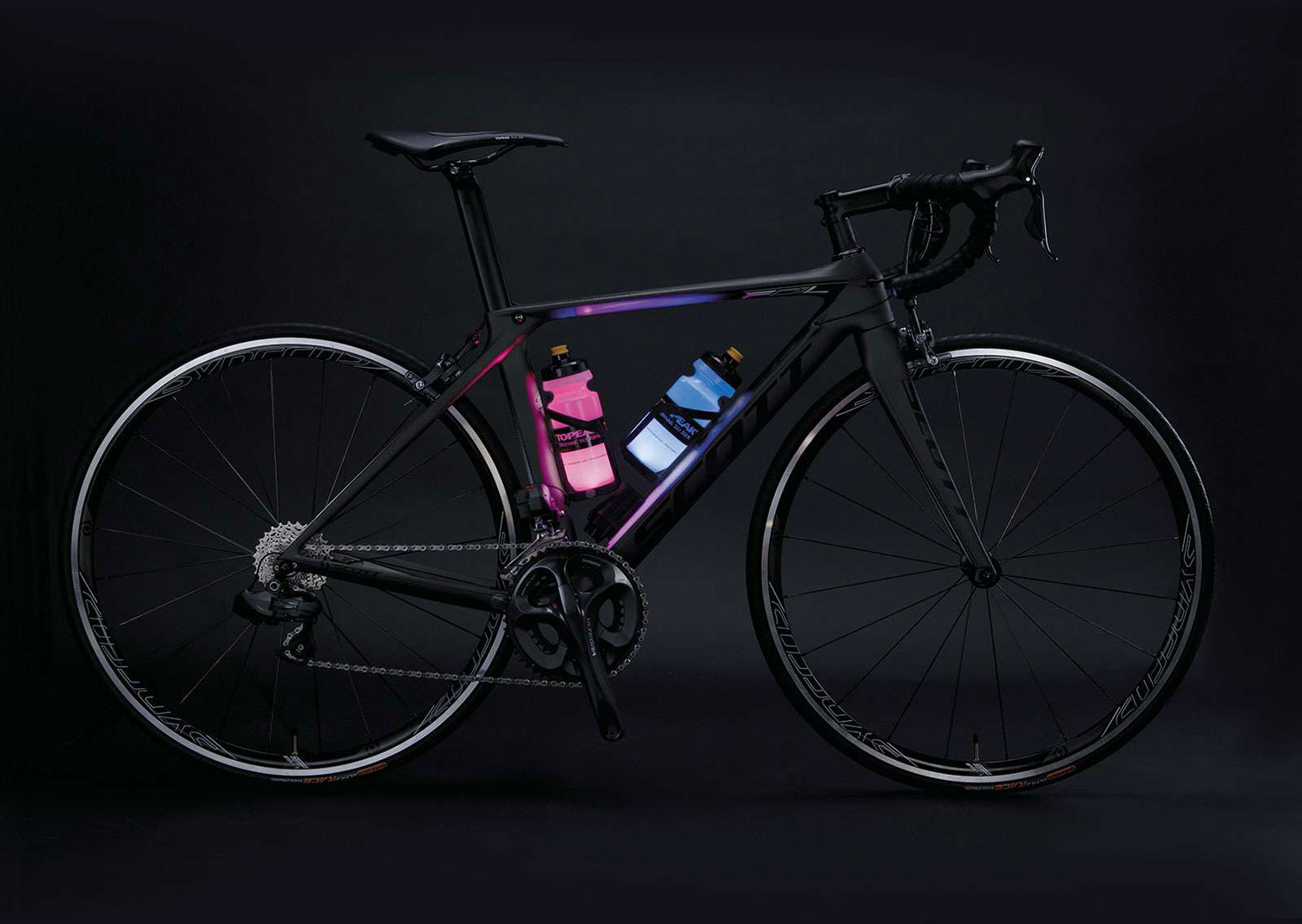 Фляготримач TOPEAK TIG-CB01 iGlowCage B, з підсвічуванням, пластик, чорний + фляга фото 2