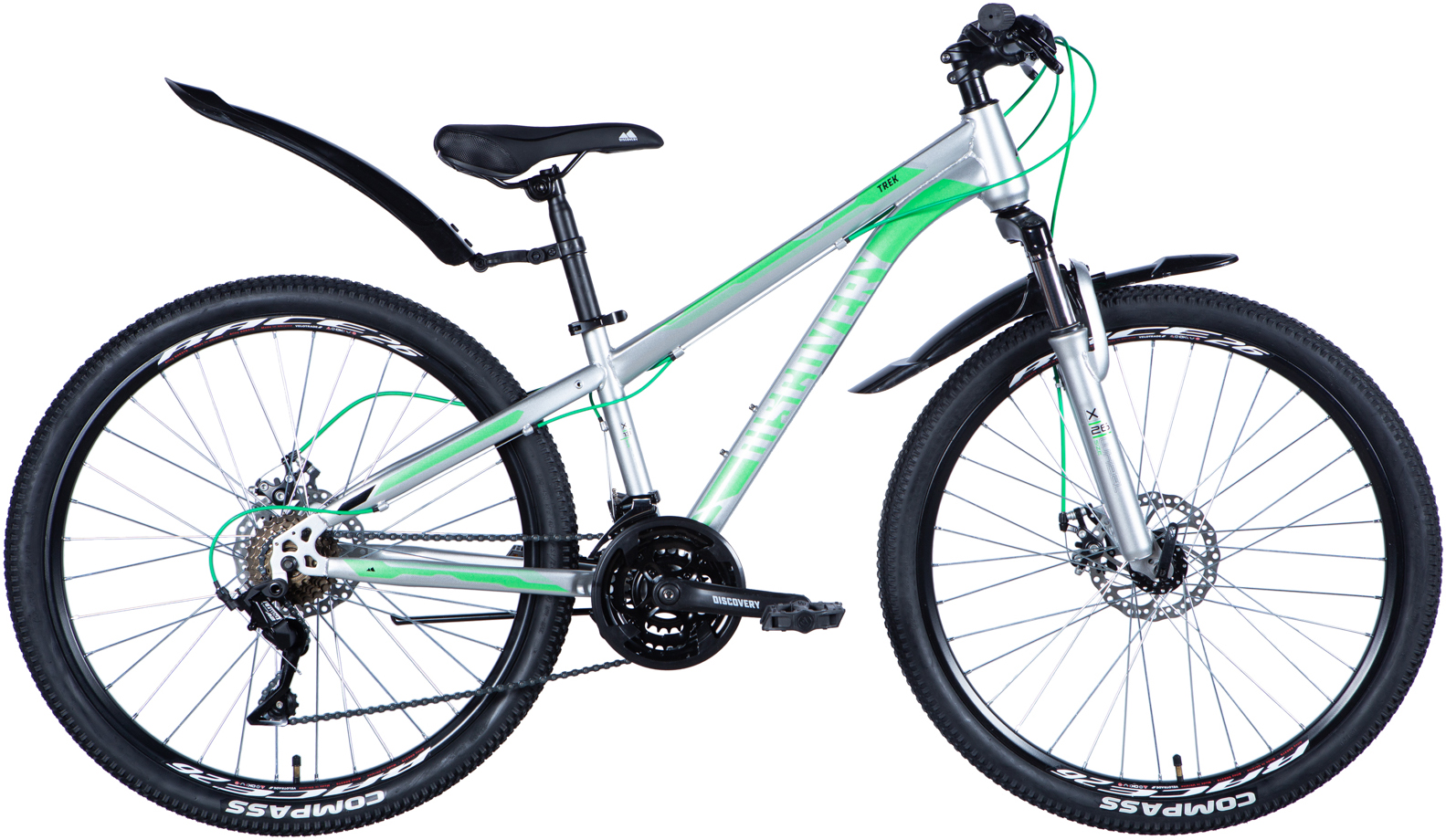 Велосипед 26" Discovery TREK AM DD рама - 13" 2024 сріблястий фото 