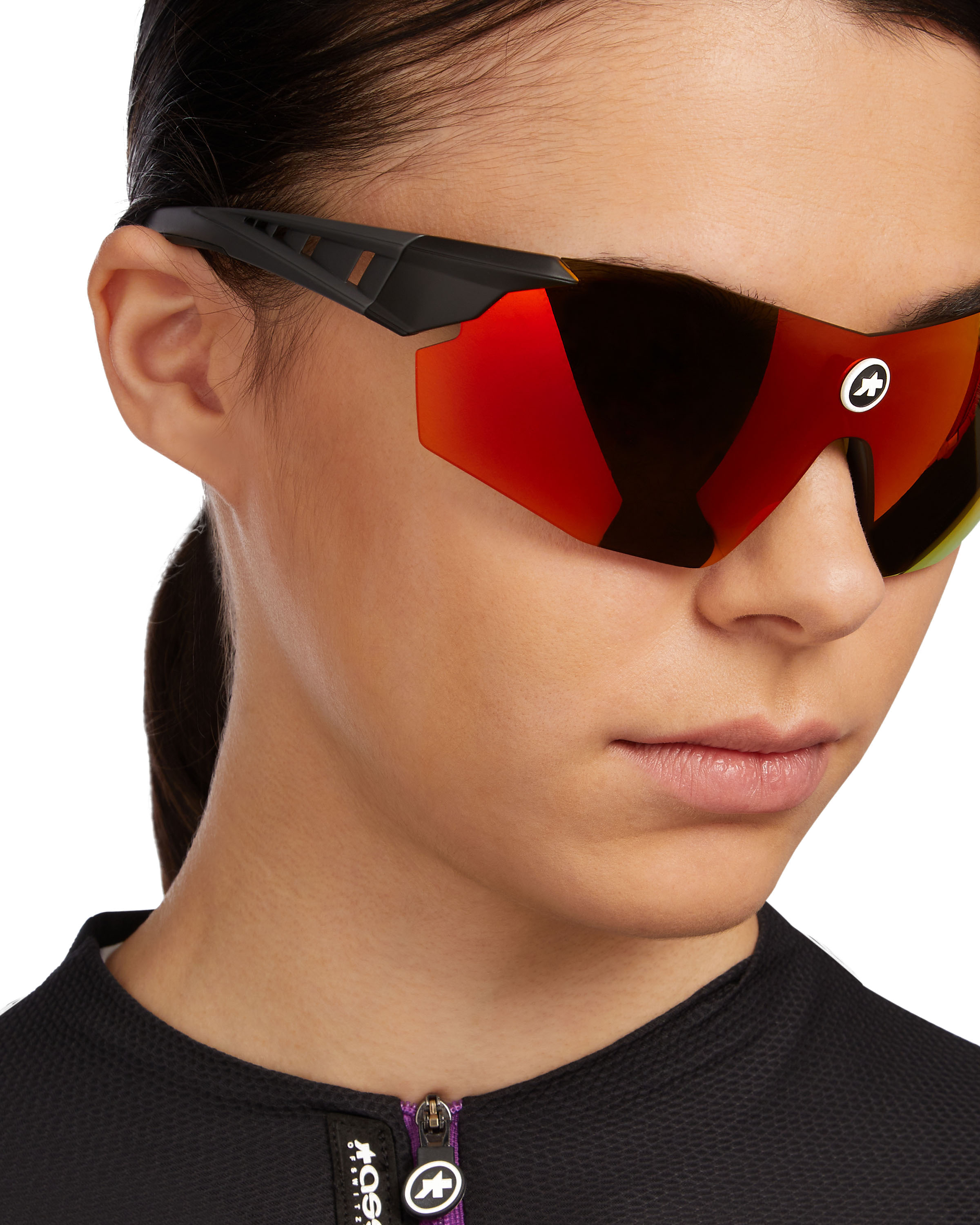 Очки ASSOS Eye Protection Skharab National Red, черные, красная линза фото 4