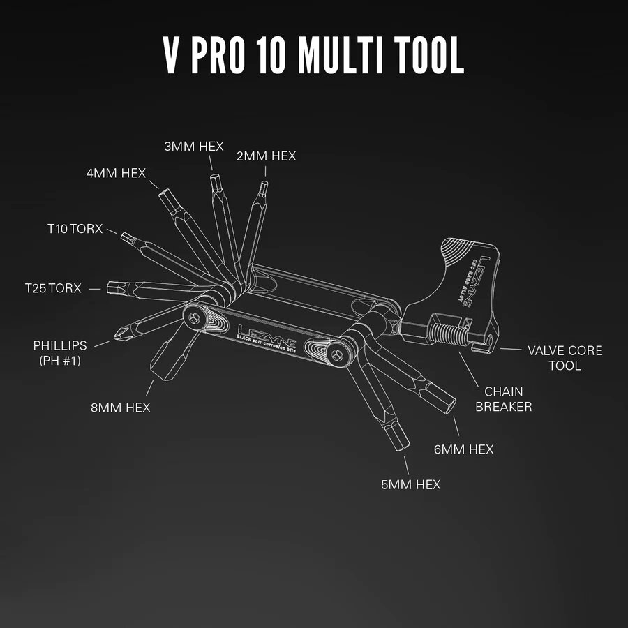 Мультитул Lezyne V PRO, 10 інструментів, чорний фото 3