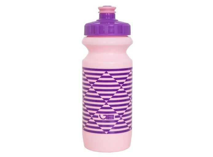 Фляга 0,6 Green Cycle STRIPES с большим соском, pink nipple/ purple cap/ pink bottle фото 