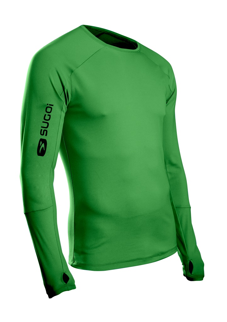 Термофутболка Sugoi CARBON L/S, мужская, classic green (зелёная), XL
