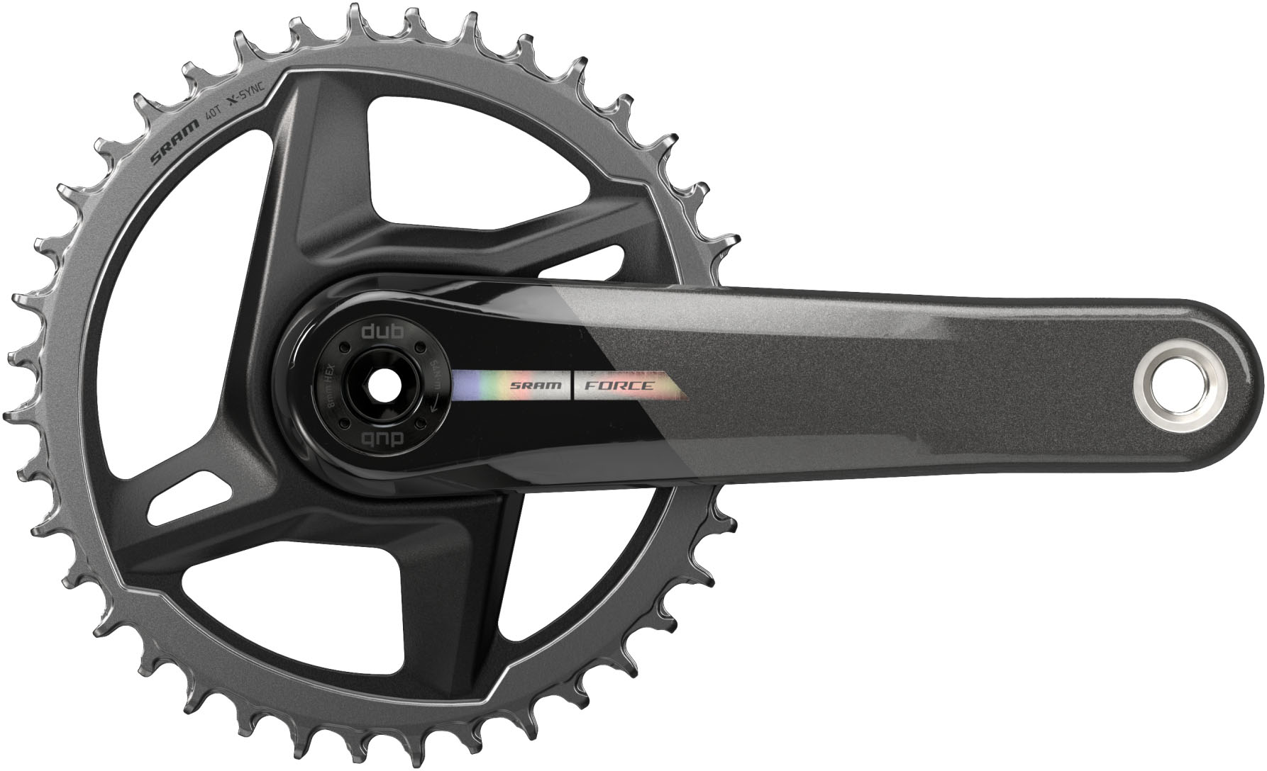 Комплект шатунів Sram FORCE 1 DUB, 170мм, 38т, чорні (OEM) фото 