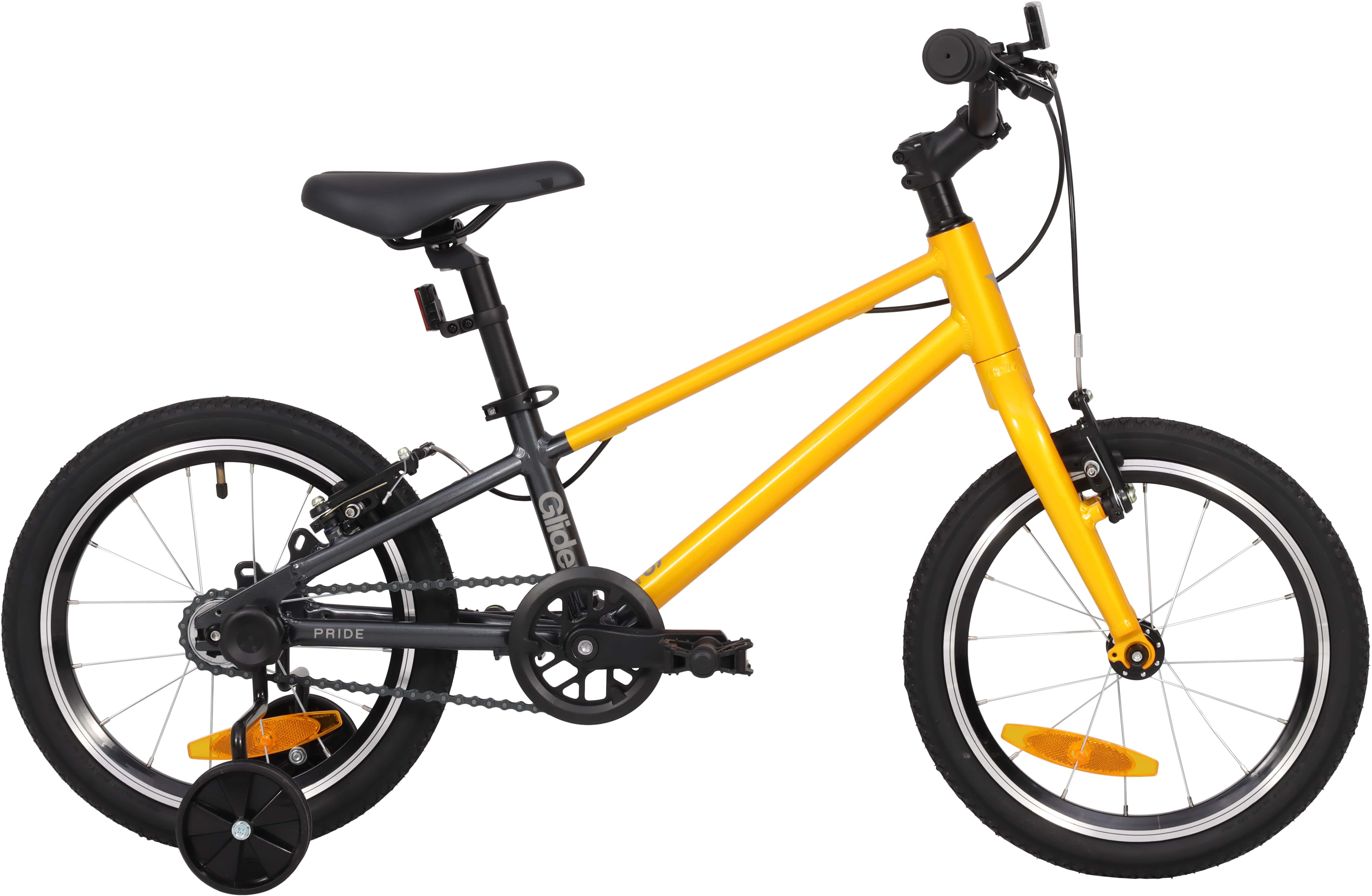 Велосипед 16" Pride GLIDER 16 2025 жовтий фото 