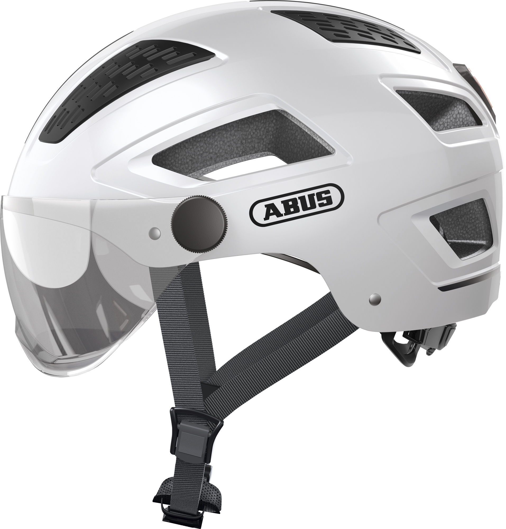 Шлем ABUS HYBAN 2.0 ACE, размер L (56-61 см), Polar White,, бело-черный фото 