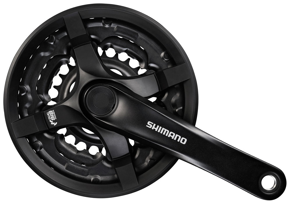 Шатуны Shimano FC-TY501, 170 мм, 3х6/7/8, 42x34x24, защита звезд (OEM, без упаковки) фото 