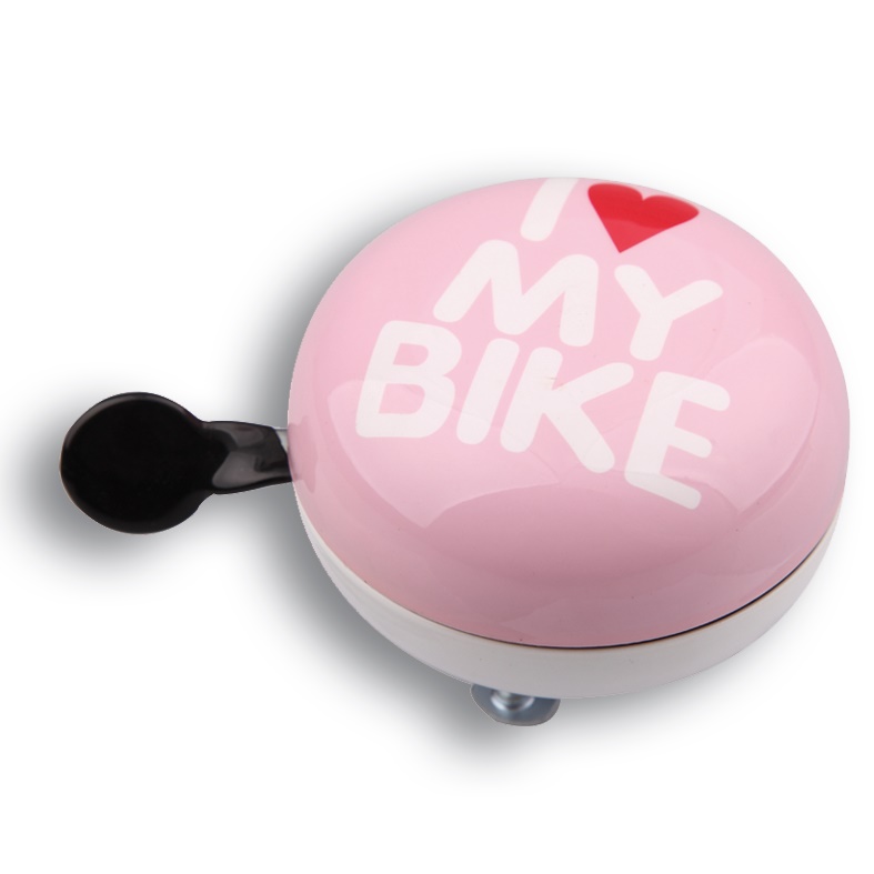 Динг-Донг Green Cycle GBL-458 I love my bike диаметр 80мм розовый фото 1